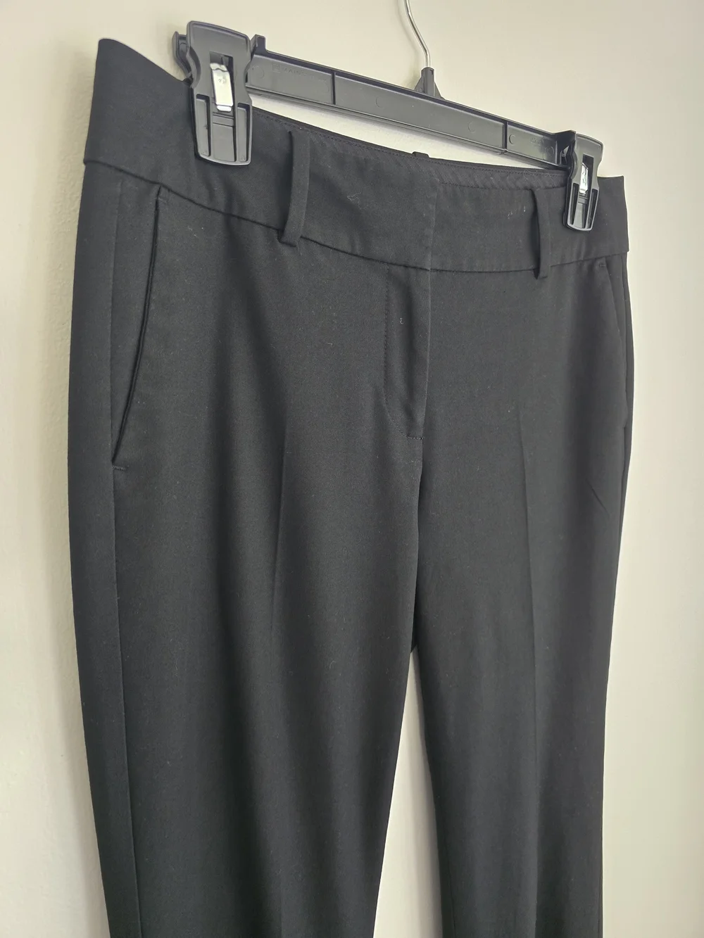 Ann Taylor Black Straight-Leg Dress Trousers 2 Petite Midrise - Picture 8 of 11